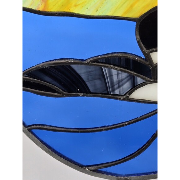 VINTAGE HAND CRAFTED Duck WALL / Window Hanging LEADLIGHT Signed - Picture 4 of 5